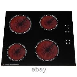 Black Touch Control 13 Function Single Fan Oven, 60cm Ceramic Hob & Angled Hood