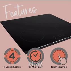 Cookology 60cm 4 Zone Built-in Touch Control Induction Hob in Black CIH602