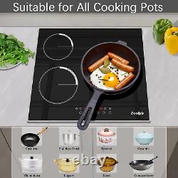 Cooksir Ceramic Hob, Electric Hob 3 Zone 5700W, Ceramic Cooktop with Touch with