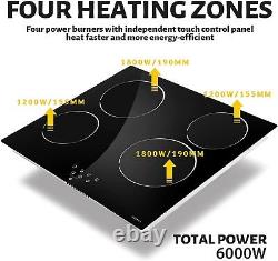 Electric Built-in Ceramic Hob NOXTON 4 ZONE Black Glass with Touch Controls SALE