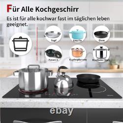 Electric Ceramic Hob 30/59/77cm Built-in 2/4/5 Zone Touch Control, Timer, Black UK