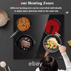 Electric Hob 4 Zone Ceramic Hob 60 cm with Touch Control 6000W 9 Power Levels