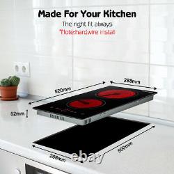 GASLAND 30cm Built-in Ceramic Hob Electric Cooker 2 Zone with Touch Control 3000W