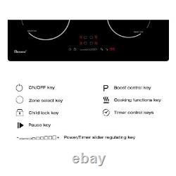 GIONIEN Induction Hob 60cm, Plug in 4 Ring Electric Cooker Hob with Flex Zone