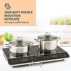 Induction Cooker Double 2 Ring Timer Glass Ceramic Electric Hot Plate Hob Black