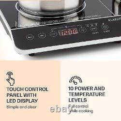 Induction Cooker Double 2 Ring Timer Glass Ceramic Electric Hot Plate Hob Black
