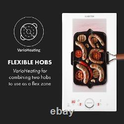 Induction Hob 30cm 2 Ring Electric Hob Double Induction Range Cooker Glass White