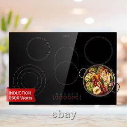 Induction Hob 80 cm 5 Ring Electric Built In Range Cooker Glass Ceramic Touch