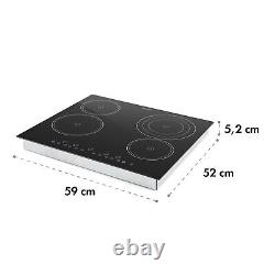 Induction Hob Hot Plate Ceramic 4 Zones Built-In Glass Touch Panel 59x52cm 6500W