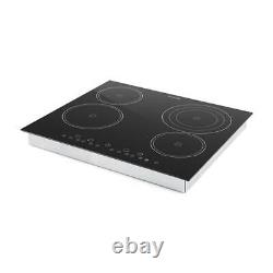Induction Hob Hot Plate Ceramic 4 Zones Built-In Glass Touch Panel 59x52cm 6500W
