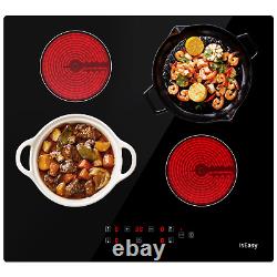 IsEasy 4/5 Zone Electric Ceramic Hob Glass Built-in Cooktop Touch Control Timer