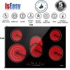 Iseasy Built-in Electric Ceramic Hobs 5 Zone Touch Control Lock Timer Black
