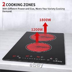 IsEasy Kitchen 2/4/5 Zone Ceramic Hob Glass Built-in Touch Control Lock Timer UK
