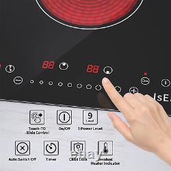 IsEasy Kitchen 2/4/5 Zone Ceramic Hob Glass Built-in Touch Control Lock Timer UK