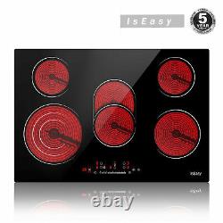 Iseasy 5 Burners Electric Ceramic Hob Built-In Touch Control with Child Lock UK