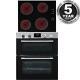 Sia 60cm Stainless Steel Double Built Under Fan Oven & 4 Zone Touch Ceramic Hob