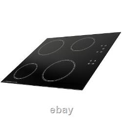 SIA 60cm Stainless Steel Double Built Under Fan Oven & 4 Zone Touch Ceramic Hob