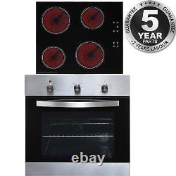 SIA SO113SS 60cm Stainless Steel Single Oven & 4 Zone Touch Control Ceramic Hob