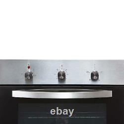 SO113SS 60cm Stainless Steel Single Oven, 4 Zone Touch Ceramic Hob & Curved Hood