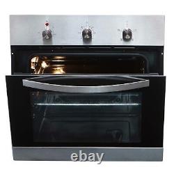 SO113SS 60cm Stainless Steel Single Oven, 4 Zone Touch Ceramic Hob & Extractor