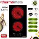 Thermomate 30cm 2 Zone Ceramic Hob Built-in Electric Cooktop Cooker Touch 3200w
