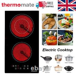 THERMOMATE 30cm Electric Ceramic Hob Double Zone Built-in Electric Cooktop Touch