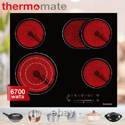 THERMOMATE Electric Cooktop 60cm 4 Ring Ceramic Hob Cooker Glass Ceramic Touch