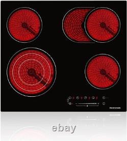 THERMOMATE Electric Cooktop 60cm 4 Ring Ceramic Hob Cooker Glass Ceramic Touch