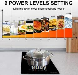Thermomate 30cm Electric Ceramic Hob Double Zone Built-in Electric Cooktop Touch